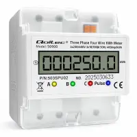 Qoltec Three phase electronic energy consumption meter 400V LCD 4P DIN rail