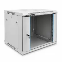 Qoltec RACK Cabinet 19" 9U 600 x 500 x 450 Tempered doors Hanging Steel case Lock Grey
