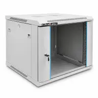 Qoltec RACK Cabinet 19" 9U 600 x 500 x 600 Tempered doors Hanging Steel case Lock Grey