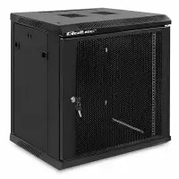 Qoltec RACK Cabinet 19" 12U 600 x 635 x 450 Perforated doors Hanging Steel case Lock Black