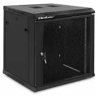 Qoltec RACK Cabinet 19" 12U 600 x 635 x 600 Perforated doors Hanging Steel case Lock Black