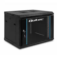Qoltec RACK Cabinet 19" 6U 600 x 370 x 600 Tempered doors Hanging Steel case Lock Black