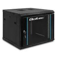 Qoltec RACK Cabinet 19" 9U 600 x 500 x 600 Tempered doors Hanging Steel case Lock Black