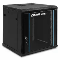 Qoltec RACK Cabinet 19 " 12U 600 x 635 x 600 Tempered doors Hanging Steel case Lock Black