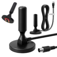 Qoltec Indoor DVB-T2 TV Antenna with Magnetic Base 3m Cable