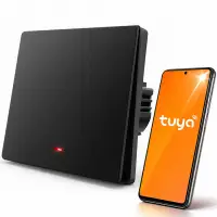 Qoltec Smart 1-Gang Light Switch Wi-Fi Timer Tuya Smart life Black