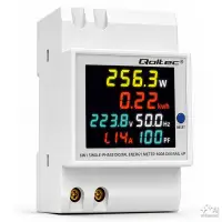 Qoltec Single-phase 6-in-1 meter DIN rail-mounted energy consumption meter 230V 100A LCD CT 3P