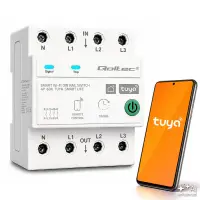 Qoltec Three-phase 63A relay for DIN rail 3P+N Timer Wi-Fi Tuya Smart Life Amazon Alexa 4P
