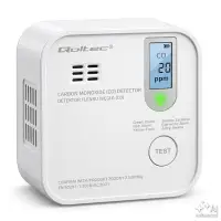 Qoltec Certified wireless Carbon monoxide (CO) sensor with battery sensor service life 10 years alarm 85dB LED