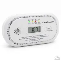 Qoltec Certified Wireless Carbon Monoxide (CO) Detector CO detector 10-year sensor life 85dB alarm LCD LEDs