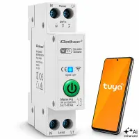Qoltec Wi-fi DIN rail relay with electricity meter 63A TUYA SMART LIFE