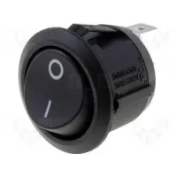 Rocker switch round ON-OFF 10A 20mm Black