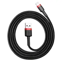Baseus Cafule USB Lightning kaabel 2,4A 0,5m (punane + must)