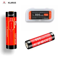 Klarus 14500 800mAh li-ion aku micro-USB laadimispordiga