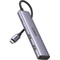 Hub USB-C 3.0 4-Port (2xUSB-A + 2xUSB-C) 20cm, Gray