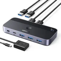 USB 3.0 Switch Box (2 In 4 Out (3x USB-A + USB-C))