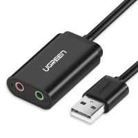 External Sound Card Adapter USB 2.0, Black