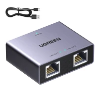 Gigabit Ethernet Splitter 1 to 2 RJ45 (8P8C), Silver