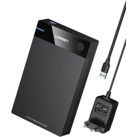 Hard Drive Enclosure 3.5/2.5" HDD, SSD SATA 3.0 5Gbps with USB-A to USB-B Cable 1.0m, Black