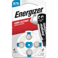 Zinc Air Battery AC675E (V675, ZA675, PR44, 7003ZD) for hearing aid 1.45V Energizer 4pcs blister