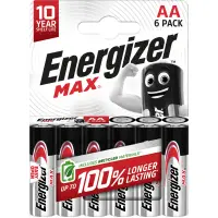 Alkaline battery LR6 (AA) 1.5V E91 2900mAh MAX Energizer 6pcs blister