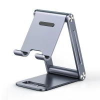 Foldable Aluminium Desk Stand for 4.7-7.2" Smartphones, Silver