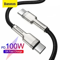 Cable USB C - USB C 2m 100W, black Cafule Metal BASEUS
