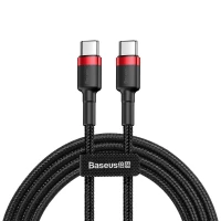 Cable USB C - USB C 1m QC3.0 PD2.0 Cafule red+black BASEUS