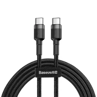 Cable USB C - USB C 2m PD2.0 60W 20V 3A QC3.0 2M grey+black BASEUS