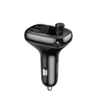 Bluetooth FM Modulator Car Quick Charger 2xUSB + USB-C, Black