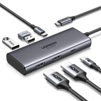 Docking station 6in1 USB-C - USB-A 3.0, USB-C 3.0, 2xHDMI, PD CM498 UGREEN