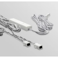 LED switch, 12-24V 4A, ON-OFF, two sensors, surface, plastic, white, for door/hand motion