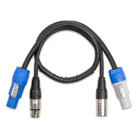 CX06-0.50 Kerge kombineeritud kaabel toitepistikuga B - XLR M / toitepistikuga A - XLR F 0.50m