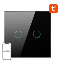 Nutikas valgusti lüliti ZigBee Avatto ZTS02-EU-B2 2-suunaline TUYA (must)