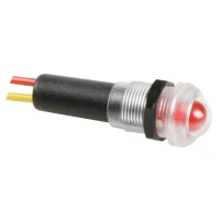 Red waterproof LED lamp, 12V - black housing