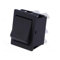 ROCKER; DPDT; Pos: 2; ON-(ON); 16A/250VAC; black; none; Body: black