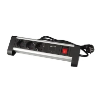 Desktop extension module with 3 power sockets and 2 USB ports - 2.4 A - German socket