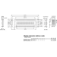 LCD 20 x 2 с жёлтой подсветкой (BOTTOM VIEW TRANSFLECTIVE)