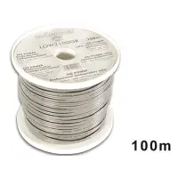 LOUDSPEAKER WIRE - GREY - BLACK STRIP - 2 x 1.00mm² - 100m
