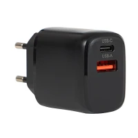Wall charger USB socket + USB-C QC 20W