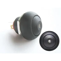 MINI push button switch with white LED, 1P SPST OFF-(ON)