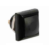 MINI push button switch, metal, with black button 1P SPST OFF-(ON)