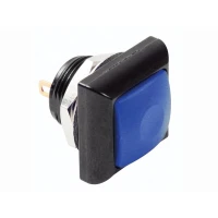 MINI push button switch; metal, with blue button: 1P SPST OFF-(ON)