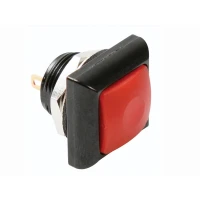 MINI push button switch, metal, with red button; 1P SPST OFF-(ON)