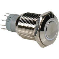 ROUND METAL PUSH BUTTON SPDT 1NO 1NC - WHITE RING