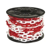 Chain, red/white 8mm - 25m roll