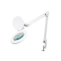 LED desk lamp with magnifying glass 5 diopters - 4W - 48xLED - white