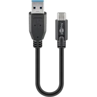 USB-C™ to USB-A Cable, 0.15 m, black