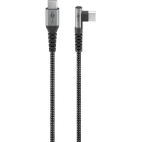 USB-C™ to USB-C™ Textile Cable with Metal Plugs (Space Grey/Silver), 90°, 0.5 m
