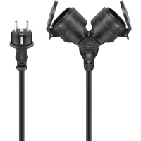 Outdoor Double Extension Cable, 10 m, black, (3*1.5 mm²)